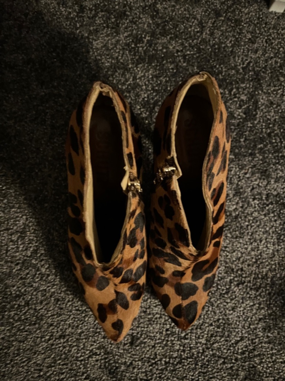 SCHUTZ Leopard-Print Pointed Toe Heels in Brown and Black